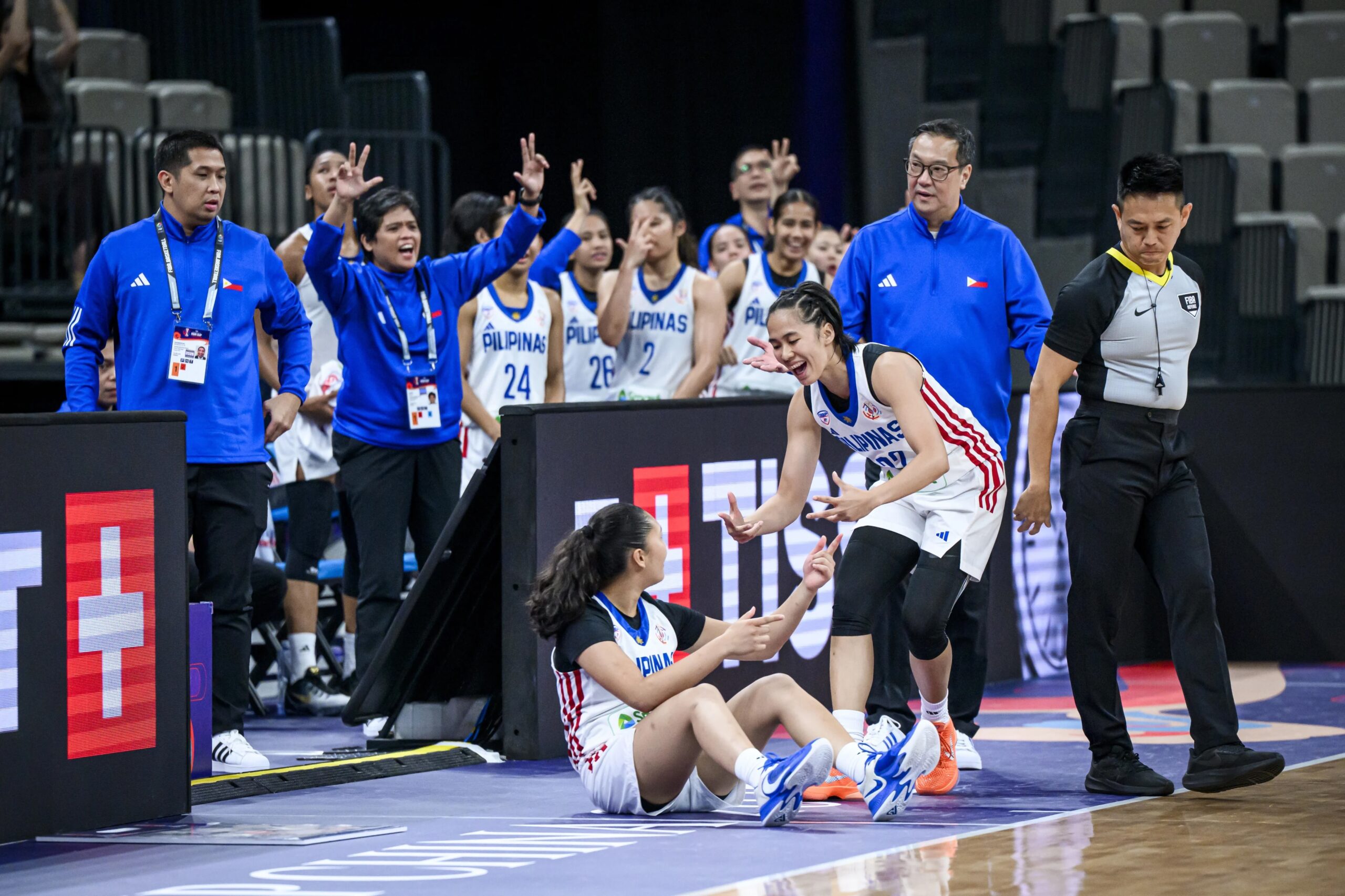 Gilas Pilipinas Women against New Zealand in the 2025 Fiba Asia Cup qualification phase.